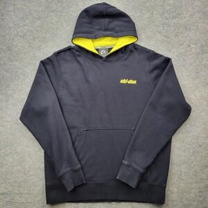 BRP Ski-Doo Hoodie Mens XL Black Fleece Pullover Sweatshirt Snowmobile Logo